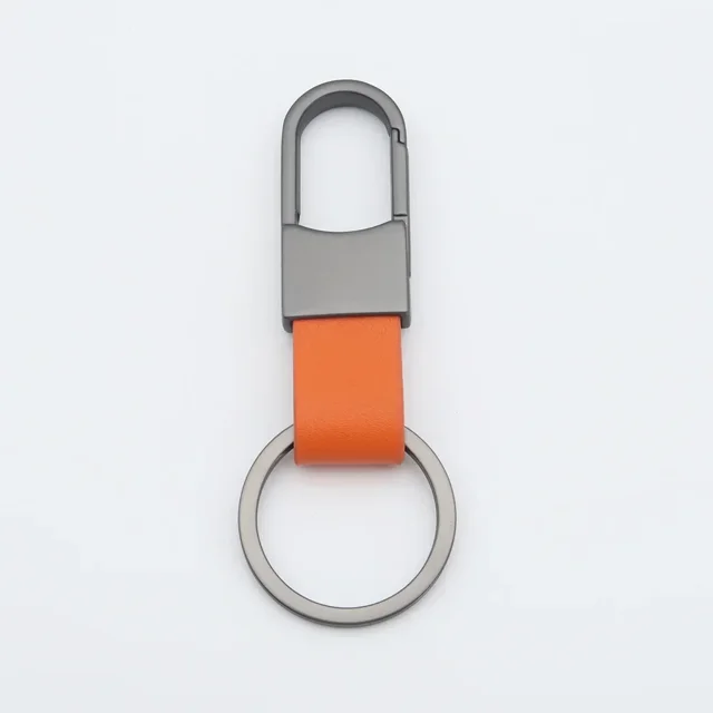 High-end Ccomtom LOGO Metal Leather Keychain Laser Engrave Car Keyring Men's Women's Personalized Name Number Key Chain Ring Gift
