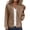 Khaki, variant on WTOBBY Women's Solid Color Zipper Hooded Cardigan Long Sleeved Sweatshirt Jacket, Casual Streetwear Top with Front Pocket and Comfortable Loose Fit,Black L