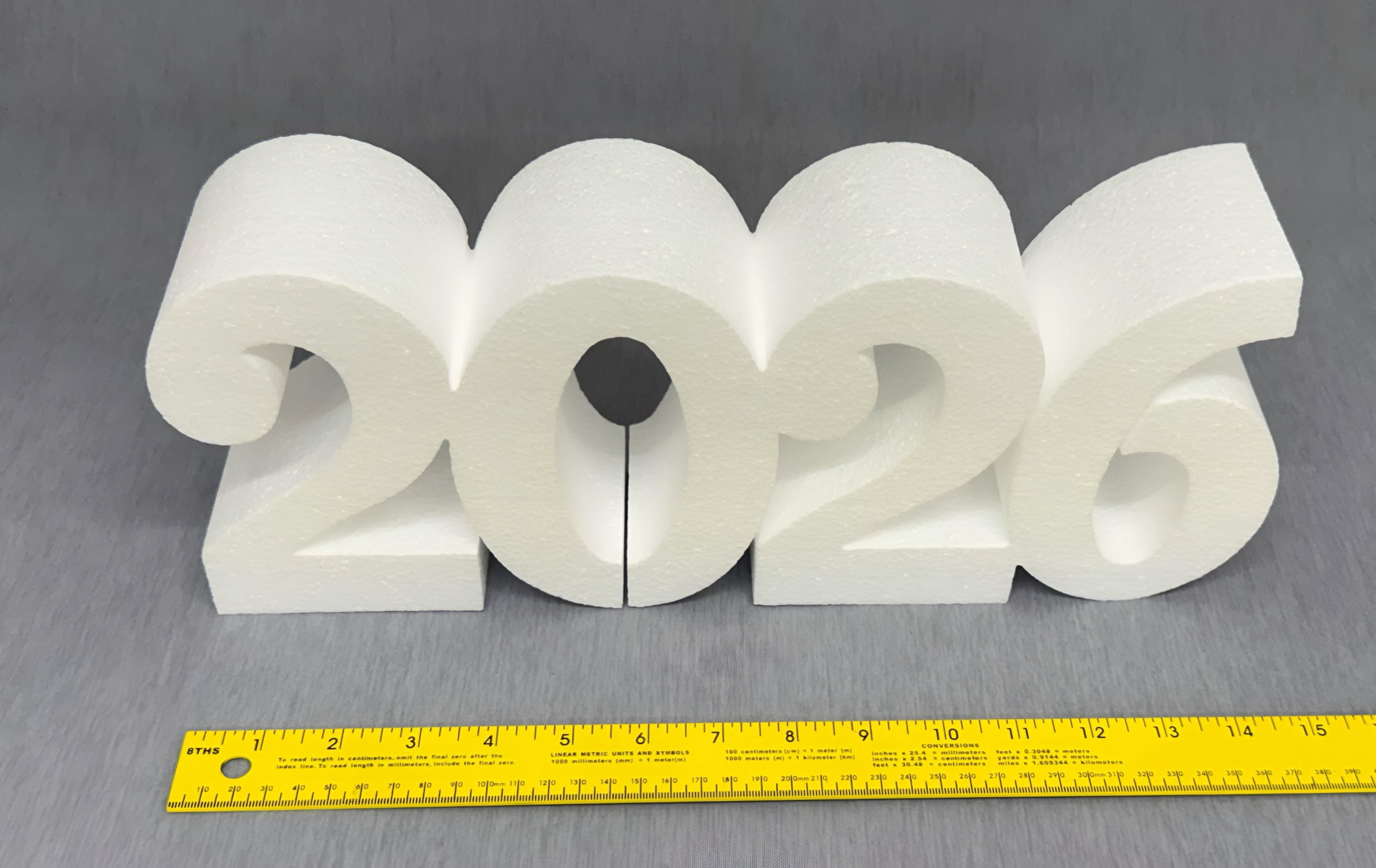 CalCastle Craft "2026" Jumbo White Foam Numbers New Year Birthday Graduation(Jumbo)