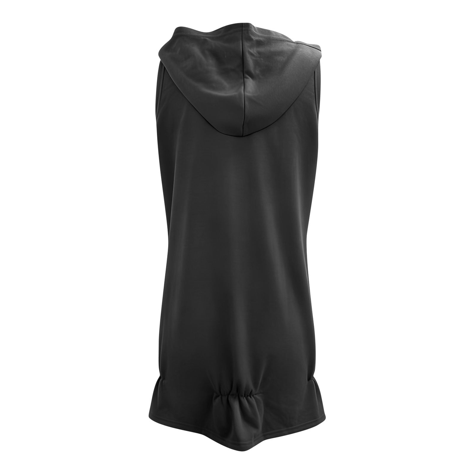 BiZtdJrK Womens Summer Hooded Sleeveless Dress Casual Loose Fit Solid Mini Sundresses Ruffle Hem Flowy Tank Dresses, Dark Gray, XXL