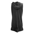 thumbnail image 4 of VEKDONE Sleeveless Hoodie Dress for Women Solid Color Loose Fit Tank Dress Casual Lightweight Beach Vacation Ruffled Dress Hooded Sundress Gray L, 4 of 9