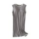 thumbnail image 2 of Camisón largo con tirantes para mujer, pijama de talla grande, vestido de casa para mujer, vestido de pijama corto con almohadilla para el pecho, estilo fino, camiseta sin mangas integrada, camisón de, 2 of 6