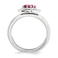 thumbnail image 2 of 925 Sterling Silver Created Ruby Stackable Ring Stone Gemstone Birthstone July, 2 of 7