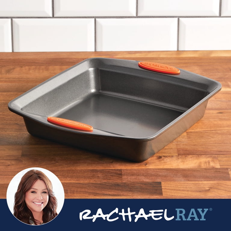 Rachael Ray Oven Lovin' Non-Stick Loaf Pan - 9"x5", Orange Silicone Handles, Dishwasher Safe