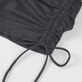 thumbnail image 3 of felwors High Waisted Yoga Shorts Ruched Drawstring Tummy Control Lifting Athletic Running Dark Gray for Size M, 3 of 5