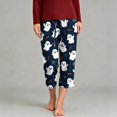 thumbnail image 2 of Frostluinai Womens Soft Capri Pajama Pants Halloween Graphic Elastic Waistband Sleepwear Bottoms with Pocket S-XXXL, 2 of 6