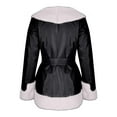 thumbnail image 5 of XPMWRP Women's Faux Fur Collar Thicken Jacket Long Sleeve Solid Color Coats Oversized Winter Trendy Clothes with Belt and Pockets White M, 5 of 6