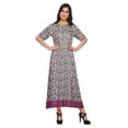 thumbnail image 1 of Moomaya Long A-Line tunic Kurti Dress For Women Elbow Sleeve Printed Casual Kurti, 1 of 5