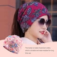 thumbnail image 4 of Tuque Décontractée Style Bohème Hijab Musulman Turban Extensible Mode Bonnets de Protection des Oreilles Accessoires de Coiffure Bonnet Fleur Rose, 4 of 6