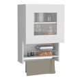 thumbnail image 3 of Miekor Furniture Kitchen wall cabinet 29" H, with towel rack and spice rack, one door, two internal shelves, white B5A7170, 3 of 5