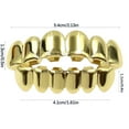 thumbnail image 3 of Gold Hip Hop Teeth Grillz - Dance Costume Accessory, Adjustable Fit, Party Jewelry, Shiny Gold Plated, Fashion Dress-Up, Holiday Party Look, Christmas, Thanksgiving, 1 Set, 3 of 4