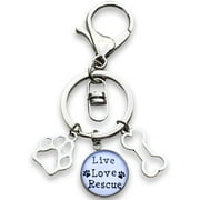 Infinity Collection Pet Rescue Jewelry, Live Love Rescue Keychain - Paw Print Jewelry, for Dog and Cat Owners