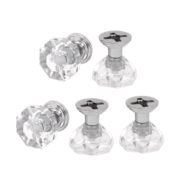 Tirador de cristal falso en forma de diamante de 20 mm para cajones de armario de Unique Bargains, 5 piezas