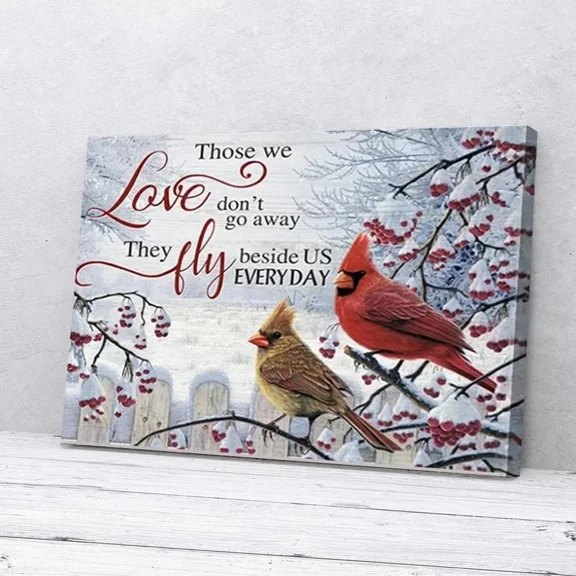 Poster Those We Loveon'T Go Away Cardinal Love- UNFRAMED Poster Prints, Wall Art For Home Decor Or Office - Great Gift Idea For Friends & Family, UNFRAMED-8x12