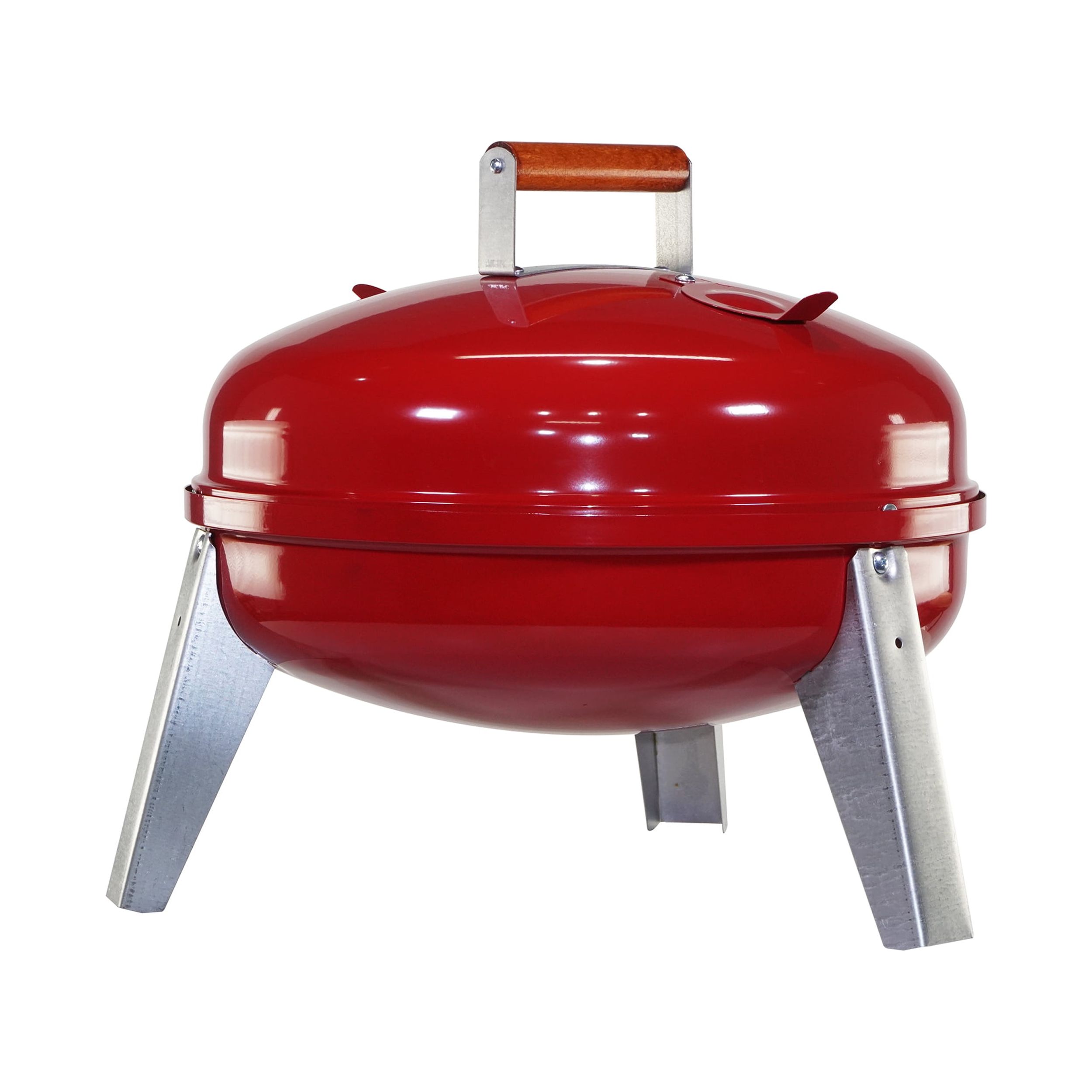 Americana Lock 'N Go Portable Steel Charcoal Grill, 176 Sq. In. Cooking Area, Red