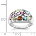 thumbnail image 3 of White Sterling Silver Ring Band Gemstone Rhodium-plated Multi, 3 of 3