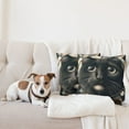 thumbnail image 4 of Ambesonne Cat Throw Pillow Cover 2 Pack, Closeup Circle of a Black Kitty, 16", Charcoal Grey, 4 of 7