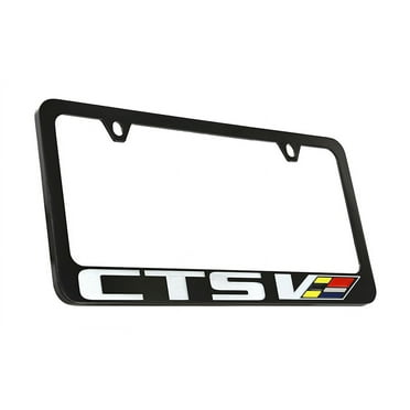 Cadillac CTS-V Black Coated Metal License Plate Frame Holder