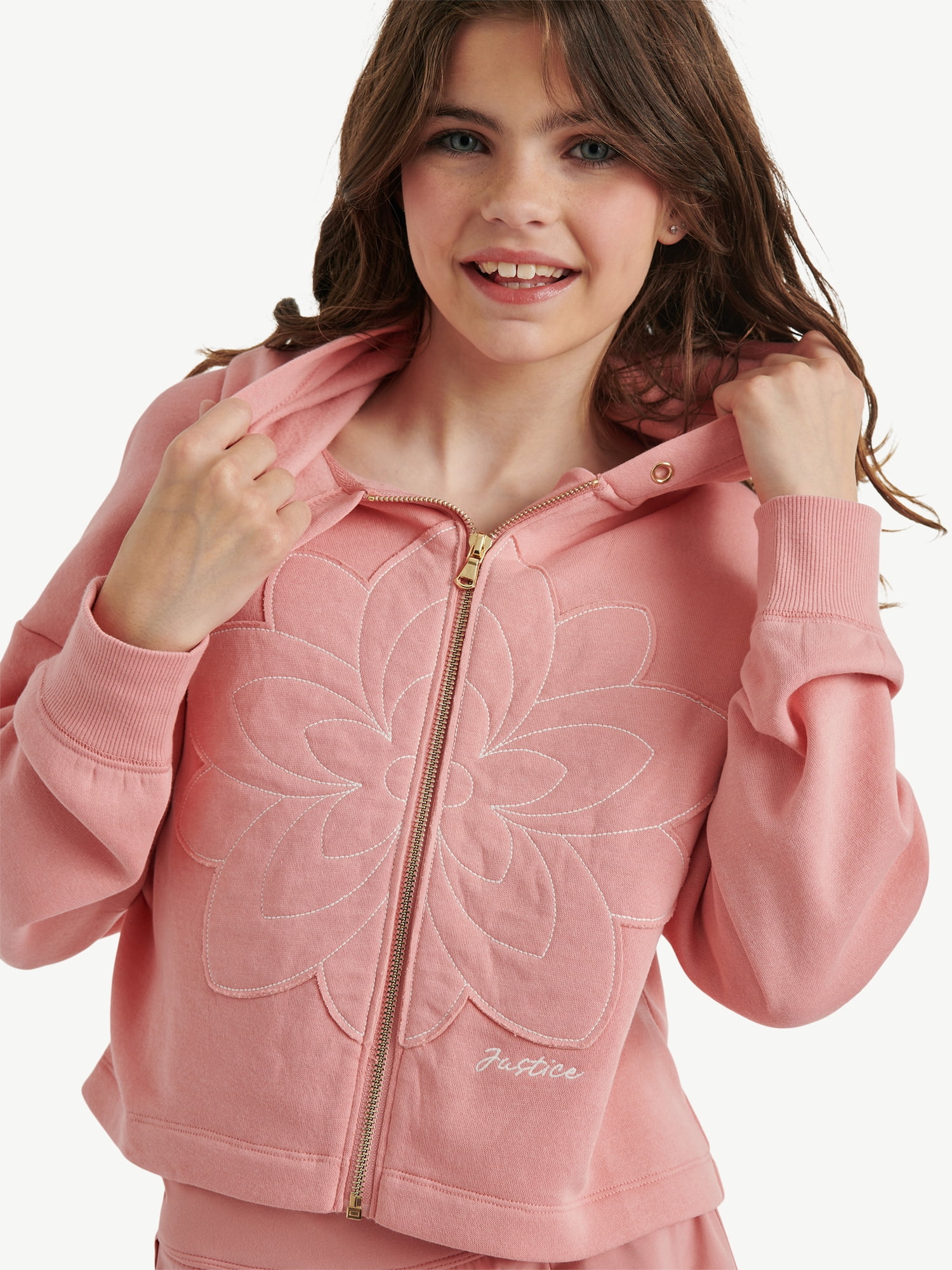 Justice Girls Icon Full Zip Hoodie, Sizes XS - XLP - Walmart.com
