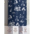 thumbnail image 6 of Coastal Holiday Sheer Curtains 54 Inch Long 2 Panels, Ocean Coconut Tree Surfing Boat Navy Blue Light Filtering Rod Pocket Curtains, Sheer Voile Drapes for Living Room Bedroom, 52"x54", 6 of 8