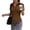 Brown #1, variant on Womens Stain Shield Dress Shirts Wrinkle Free Short Sleeve Solid Tops Button Down Blouses Pink Polyester