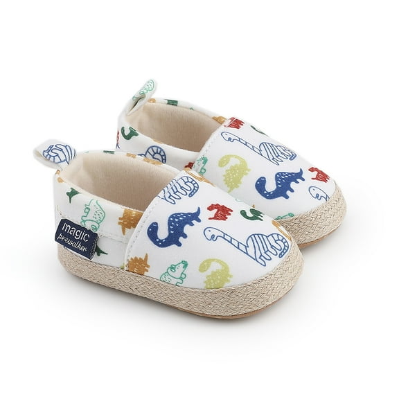 Loliuicca Baby Boy Girl Shoes Dinosaur Print Walking Shoes Casual Slip On Shoes