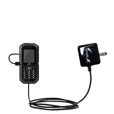 Gomadic Intelligent Compact AC Home Wall Charger suitable for the Sonim XP2 10 Spirit - High output power with a convenient, foldable plug design - Us