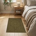 thumbnail image 3 of ODIKA 2'x3' Washable Accent Rug Pet Friendly, Bedside Mat Muted Brown Olive Vintage Retro Tone Boho Antique Medallion with Distressed Floral Border for Bedroom, Nursery, RV, 3 of 7