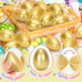 thumbnail image 4 of Huevos de Pascua rellenables SevenQ de plástico dorado, 50 unidades, para niños, 4 of 7