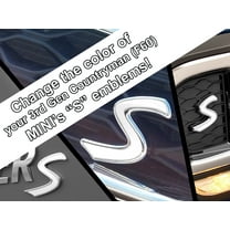 S Vinyl Decal Insert Replacements for 3rd Gen MINI Cooper Countryman (F60) S Scuttles, Front and Rear Emblems - Choose Color - [WHITE]