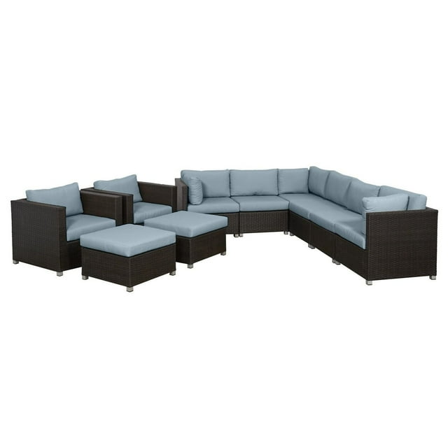 Innesbrook Collection 10-Piece Aluminum Patio Conversation Set with Spa Cushions