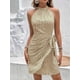 thumbnail image 1 of Generic 2025 Popular Lace-up Polka Dots Pleated Dress Sleeveless Waist Halter Dress, 1 of 1