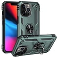 thumbnail image 1 of Feishell Hybrid Armor Phone Case for iPhone 13 Pro,Military Grade Shockproof 360 Rotatable Metal Ring Holder Kickstand Support Magnetic Car Mount Dual Layer Protective Phone Cover,Darkgreen, 1 of 8