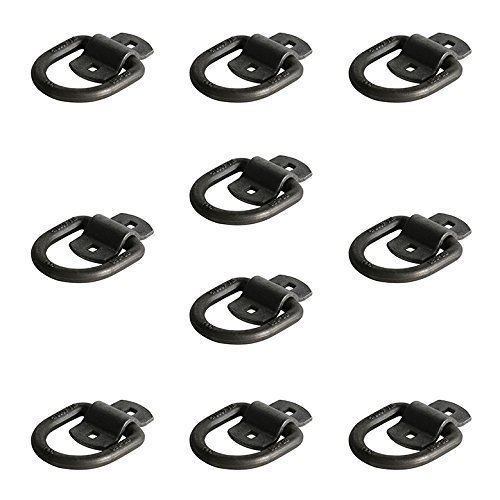 Dc Cargo Mall 10 Pack 1 2 Diameter Grey D Ring Cargo Tie Down Anchor For Truck Beds And Trailers With Bolt On Mounting Bracket Clip Walmart Com