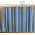 thumbnail image 2 of Navy Blue Small Cabinet Curtains 10"W x 11"L, Farmhouse Striped Modern Artwork Sink Skirt Dust-Proof Short Curtain for Bathroom Vanity Storage Cubby Desk, Self Adhesive Privacy Drapes, 2 of 9