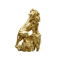 thumbnail image 2 of Estatua de león de pie, pequeña figura decorativa, accesorio de escritorio, decoración de mesa. oro, 2 of 9
