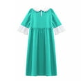 thumbnail image 4 of iiniim Kids Girls Medieval Princess Dress-up Lace Collar A Line Maxi Gown Dress Green 14, 4 of 4