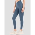 thumbnail image 3 of Women's Cross Waist Leggings with Inner Pocket High Waisted Workout Pants, 3 of 8