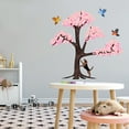 thumbnail image 2 of Blooming Cherry Blossom Vinyl Wall Decal with Dog and Birds around- Sticker for Cherry Blossom Nursey room, Baby room, Wall Mural to Transform a Room with a New Look-Size: 30" x 30"., 2 of 3