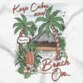 thumbnail image 2 of Tropical Keep Calm and Beach On Crew Neck Short Sleeve Graphic Tee Brisco Brands S, 2 of 5