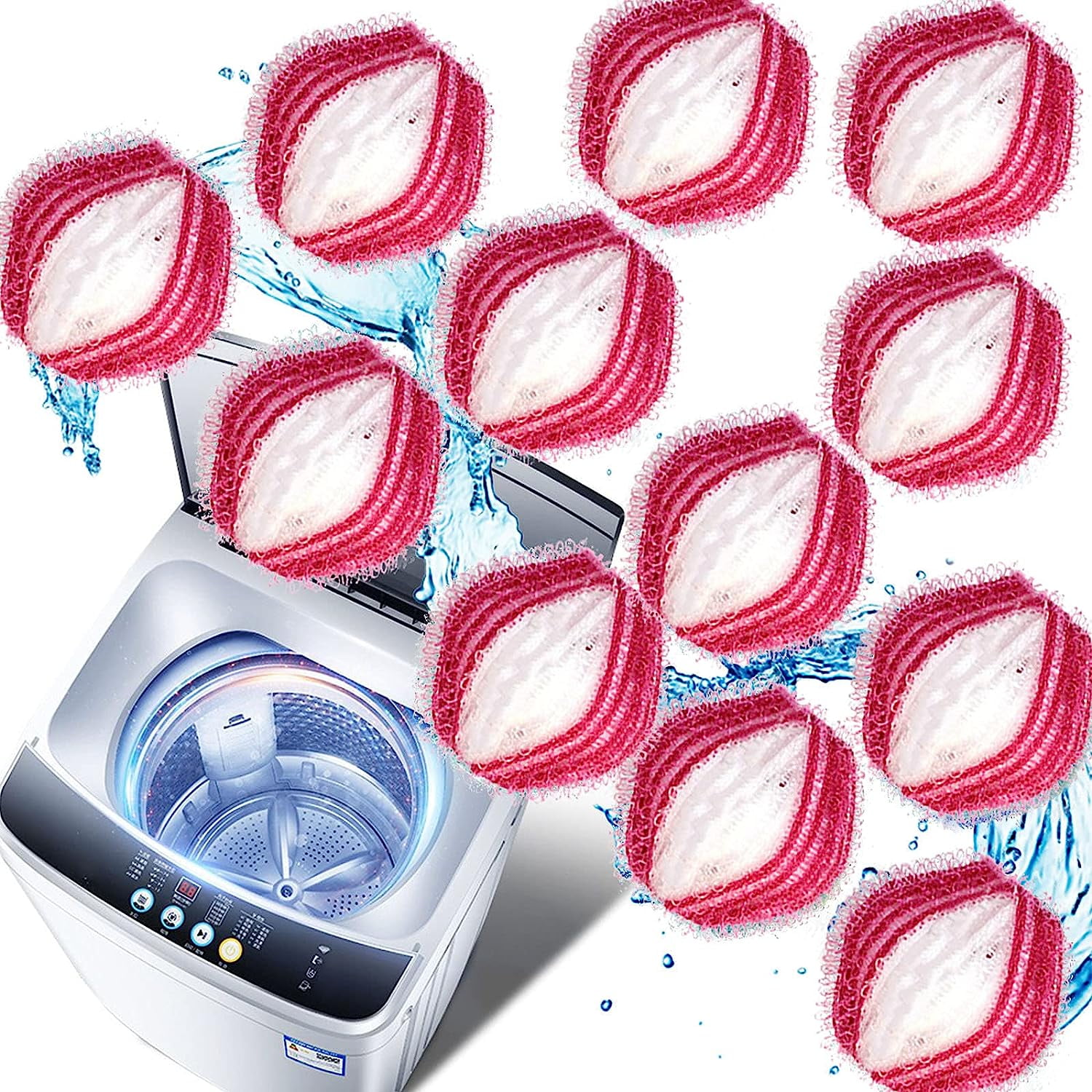 Scheam Pet Hair Remover for Laundry, 12Pcs Lint Remover Balls, Washing