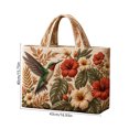 thumbnail image 3 of Quilted Hummingbird Floral Tote Bag 43x40cm,Embossed Flower Bird Print Handbag,Large Capacity Reusable Shoulder Purse for Shopping Travel Daily Outdoor Use, 3 of 6