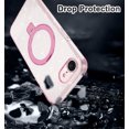 thumbnail image 4 of AVOCASE for iPhone 16e Case 2025,with Magnetic Invisible Ring Stand [Compatible with MagSafe],Rugged Slim Shockproof Marble Pattern Design Case for Women Men Girls,Pink Clear/Glitter, 4 of 8