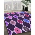 thumbnail image 3 of Ahgly Company Machine Washable Indoor Round Transitional Purple Area Rugs, 5' Round, 3 of 7
