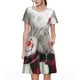 thumbnail image 1 of Balery Christmas Snowman With Hat Vestidos sueltos de manga corta para mujer, vestidos de verano 2025, vestidos casuales de corte A con vuelo., 1 of 6