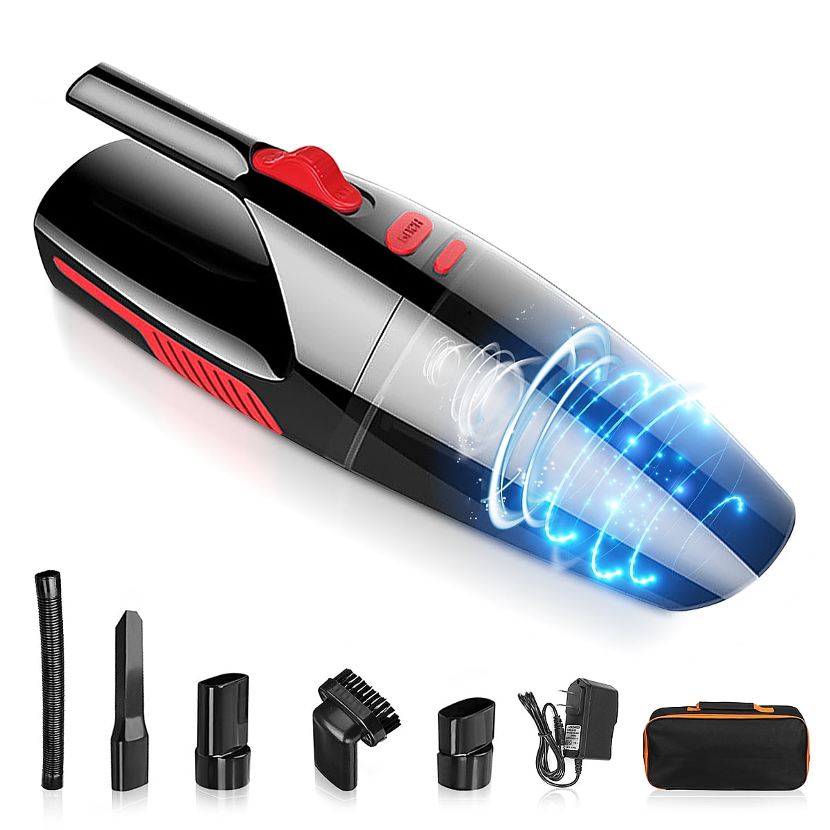 Strong Powerful Suction,120 W Low Noise Lightweight Hoover Dry Vacuum Cleaner for Cars Qi Standard Handheld Vacuum Cleaner Portable Car Vacuum Cleaner