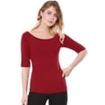 thumbnail image 3 of Día de San Patricio Camiseta Suave De Media Manga Con Cuello Redondo Entallado Para Mujer Rojo L, 3 of 6