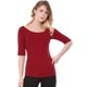 thumbnail image 3 of Día de San Patricio Camiseta Suave De Media Manga Con Cuello Redondo Entallado Para Mujer Rojo L, 3 of 6