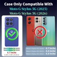 thumbnail image 2 of for Motorola Moto G Stylus 5G 2025/2026, Military Grade Shockproof Bumper Rugged Rotating Stand Ring Holder Anti-Scratch Magnetic Cover Compatible with Car Mount Case,Pink, 2 of 11