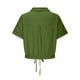 thumbnail image 4 of Camisa de manga corta con solapa y botones para mujer, top de playa con bolsillo, poliéster ligero, versátil para ocasiones informales y al aire libre, 4 of 5
